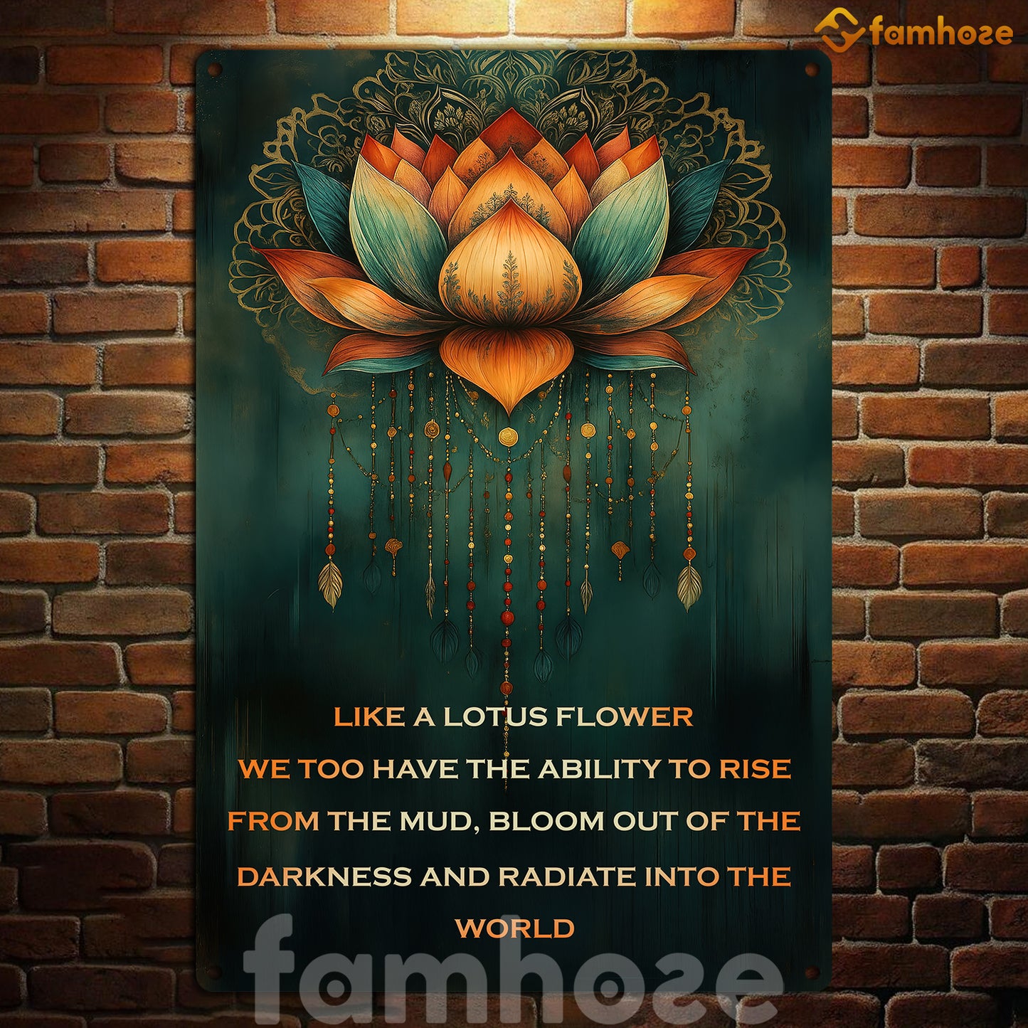 Motivational Quote Lotus Metal Sign, Like A Lotus Flower Garden Sign, Field Decor Gift For Lotus Lovers