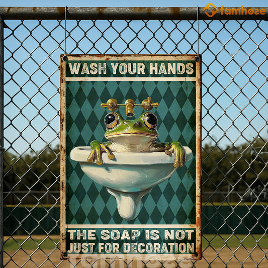 Funny SInk Metal Sign, Wash Your Hand Toilet Sign, WC Decor Gift For Restroom Lovers