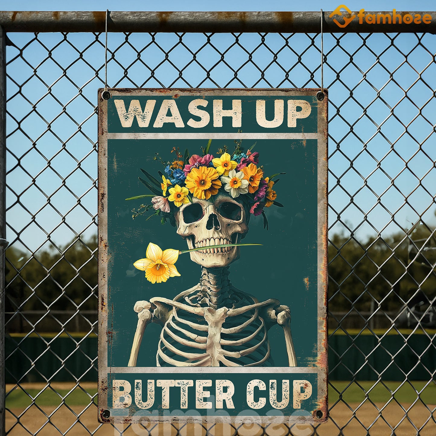 Funny Bathroom Metal Sign, Wash Up Toilet Sign, WC Decor Gift For Bathroom Lovers