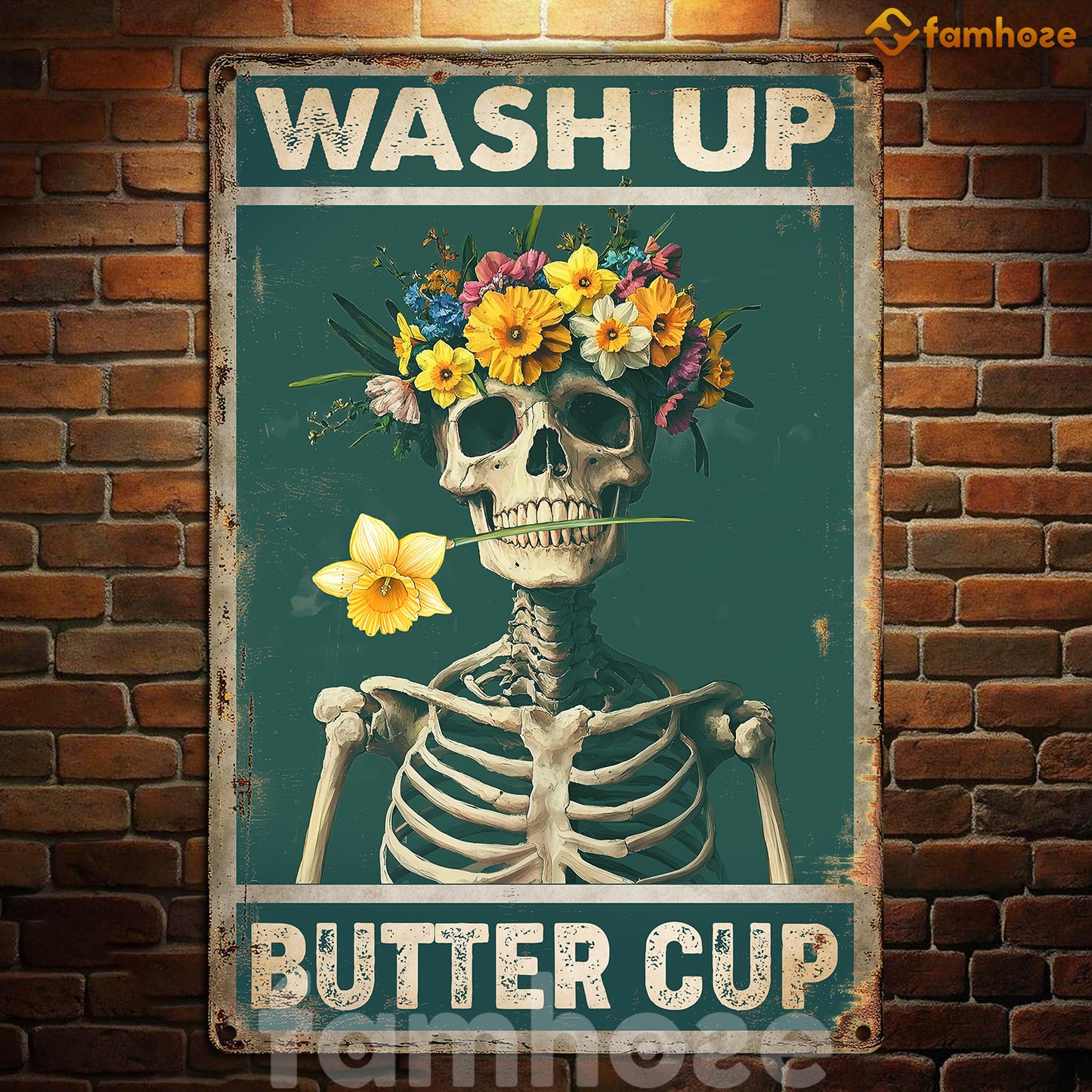 Funny Bathroom Metal Sign, Wash Up Toilet Sign, WC Decor Gift For Bathroom Lovers