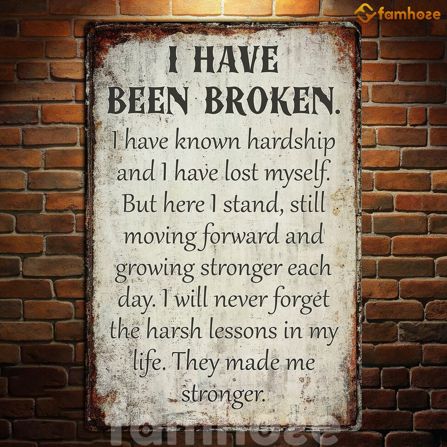 Funny Quote Metal Sign, I Have Been Broken Garden Sign, Field Decor Gift