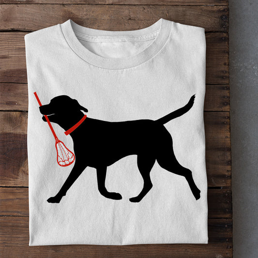 Lacrosse T-shirt, Dog Holding Lacrosse Stick, Gift For Lacrosse Lovers, Lacrosse Players