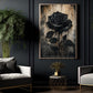 Halloween Gothic Floral Canvas Painting, Black Rose Wall Art Decor, Spooky Season Poster Gift
