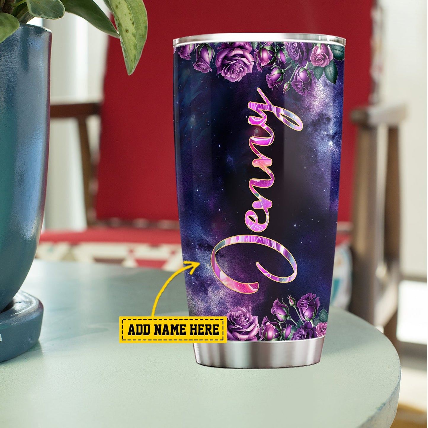 Elegant Floral Butterfly, Butterfly Personalized Stainless Steel Tumbler, Tumbler Gifts For Butterfly Lovers