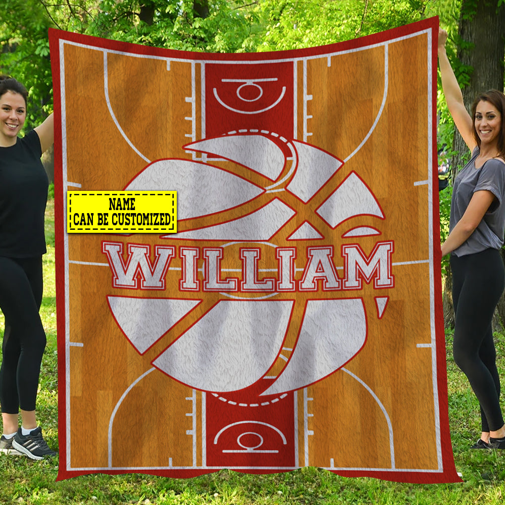 Personalized Basketball Blanket, Fleece Blanket - Sherpa Blanket Gift For Basketball Lovers, Basketball Players