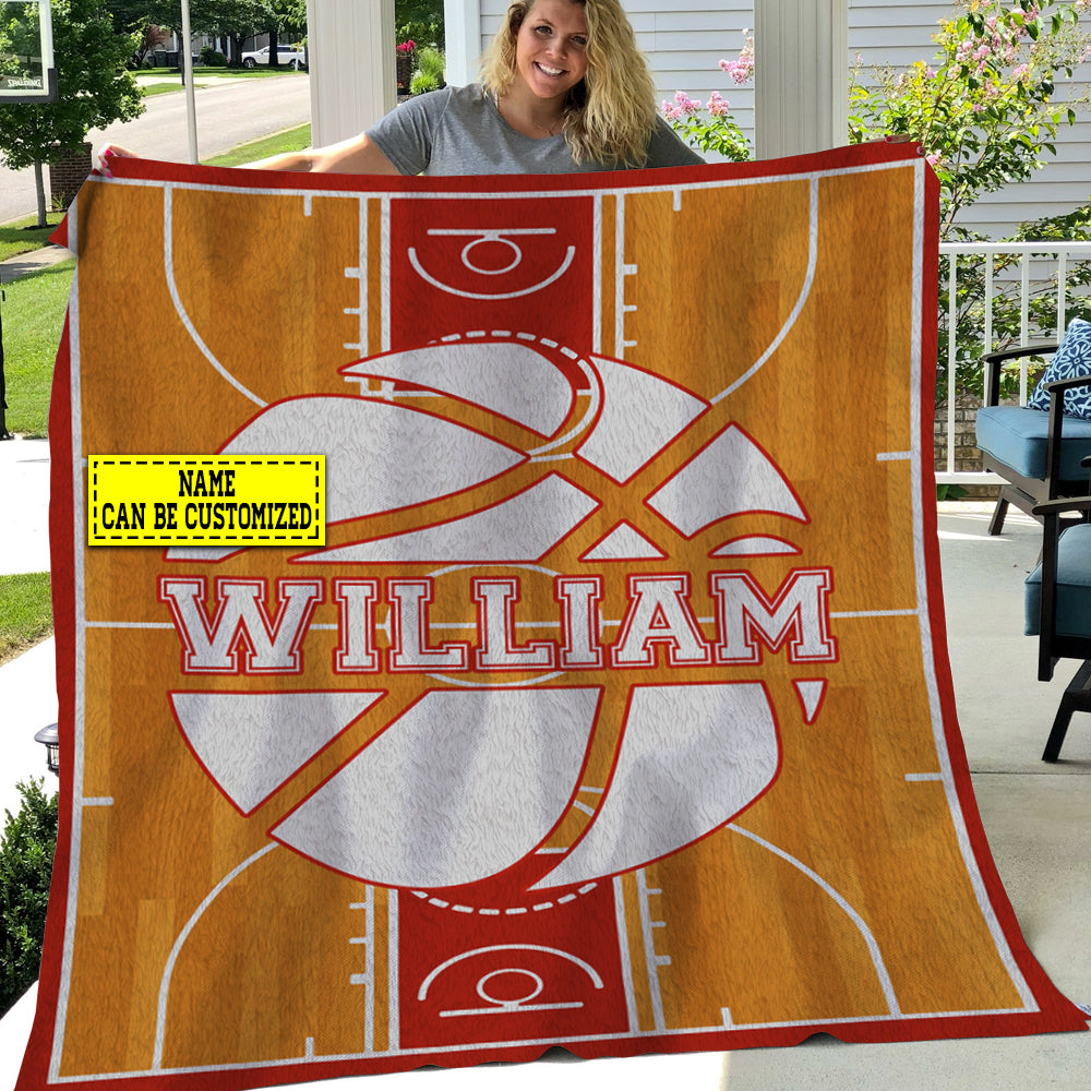 Personalized Basketball Blanket, Fleece Blanket - Sherpa Blanket Gift For Basketball Lovers, Basketball Players