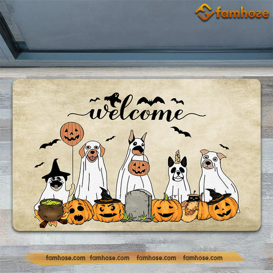 Halloween Dog Doormat, Welcome, Gift For Dog Lovers, Housewarming Gift, Dog Decor