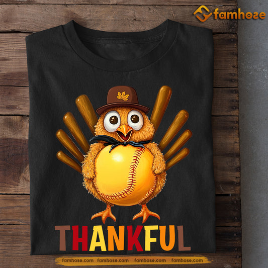 Thanksgiving Softball T-shirt, Turkey, Thankful Gift For Softball Lovers, Softball Players