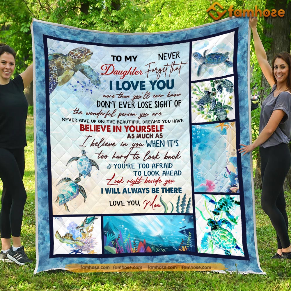 Turtle Blanket, Don't Ever Lose Sight Believe In Yourself Turtle Fleece Blanket - Sherpa Blanket Gift For Turtle Lover, Turtle Owners