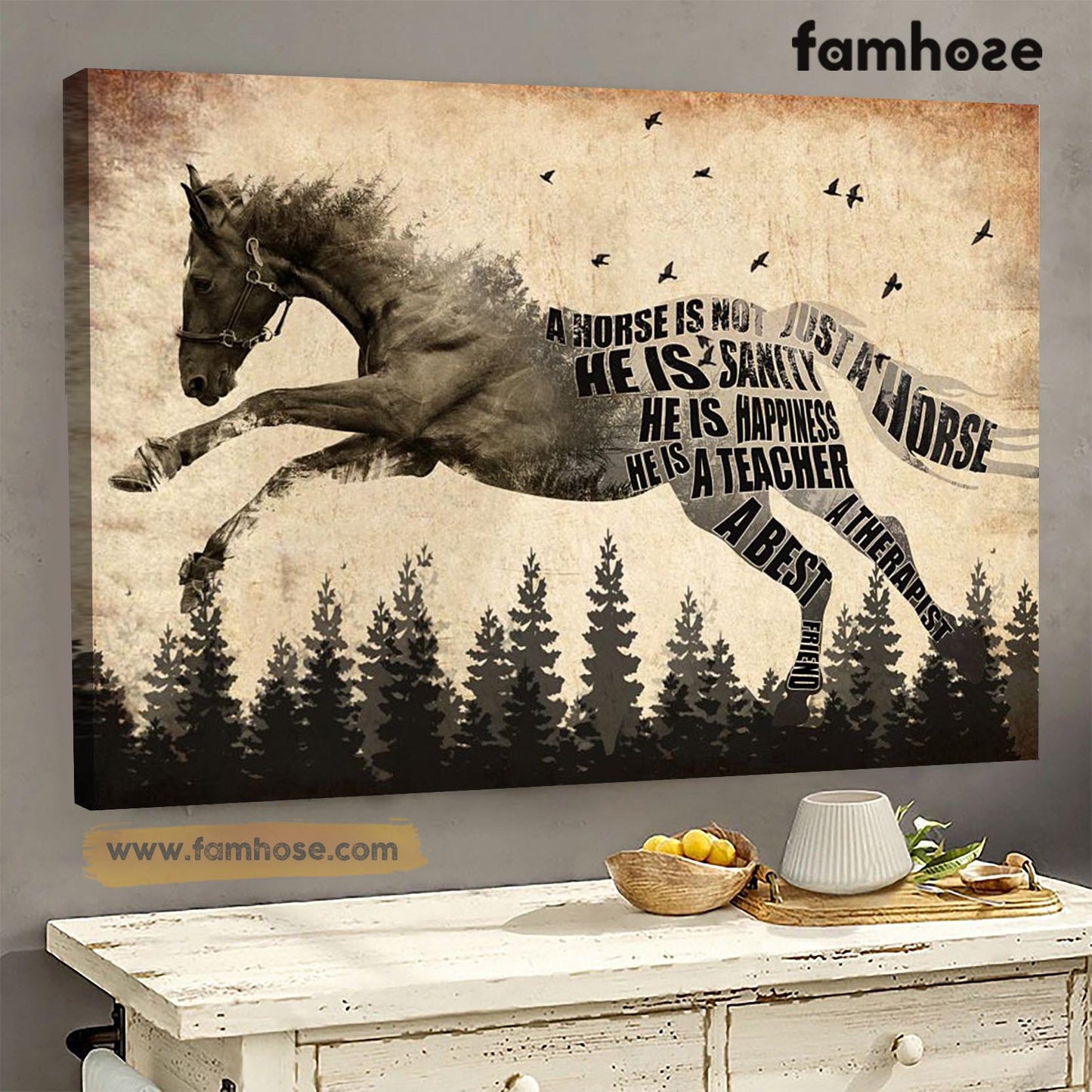 Horse Poster & Canvas, A Horse Is Not Just A Horse He Is My Sanity And Happiness, Horse Canvas Wall Art, Poster Gift For Horse Lovers