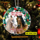 Christmas Horse Ornament, You And Me We Got This Gift For Horse Lovers, Personalized Custom Circle Ceramic Ornament