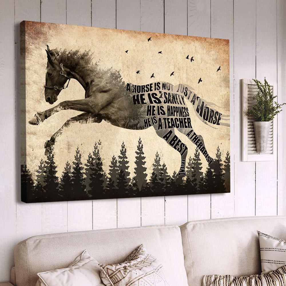 Horse Poster & Canvas, A Horse Is Not Just A Horse He Is My Sanity And Happiness, Horse Canvas Wall Art, Poster Gift For Horse Lovers