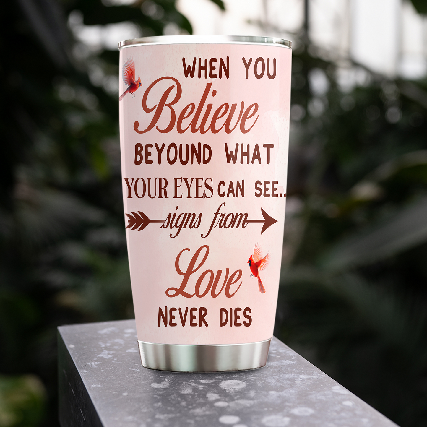 When You Believe Beyond What Your Eyes Can See, Bird Personalized Stainless Steel Tumbler, Tumbler Gifts For Bird Lovers