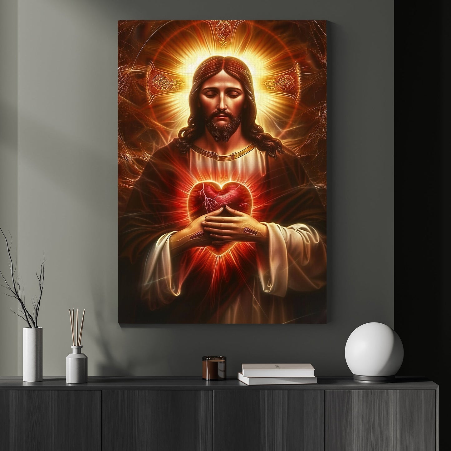 Christ's Compassionate Embrace, Jesus Canvas Painting, God Wall Art Decor, Poster Gift For Christian Lovers