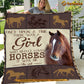 Horse Blanket, Once Upon A Time There Was A Girl Who Really Loved Horses Fleece Blanket - Sherpa Blanket Gift For Horse Lover