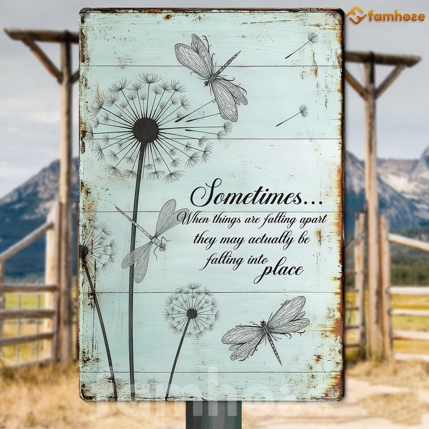 Funny Quote Metal Sign, When Things Are Falling Apart Garden Sign, Field Decor Gift