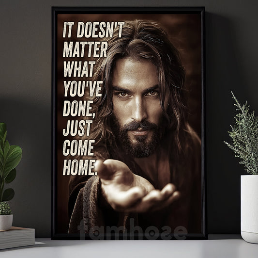 Vintage God Canvas Painting, Just Come Home Wall Art Decor, Poster Gift For God Lovers