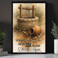 Quote God Canvas Painting, He Offered Living Water Quote Wall Art Decor, Poster Gift For God Lovers