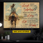 Motivational Personalized Cowgirl Canvas Painting, Laugh When You Can Wall Art Decor, Poster Gift For Cowgirl