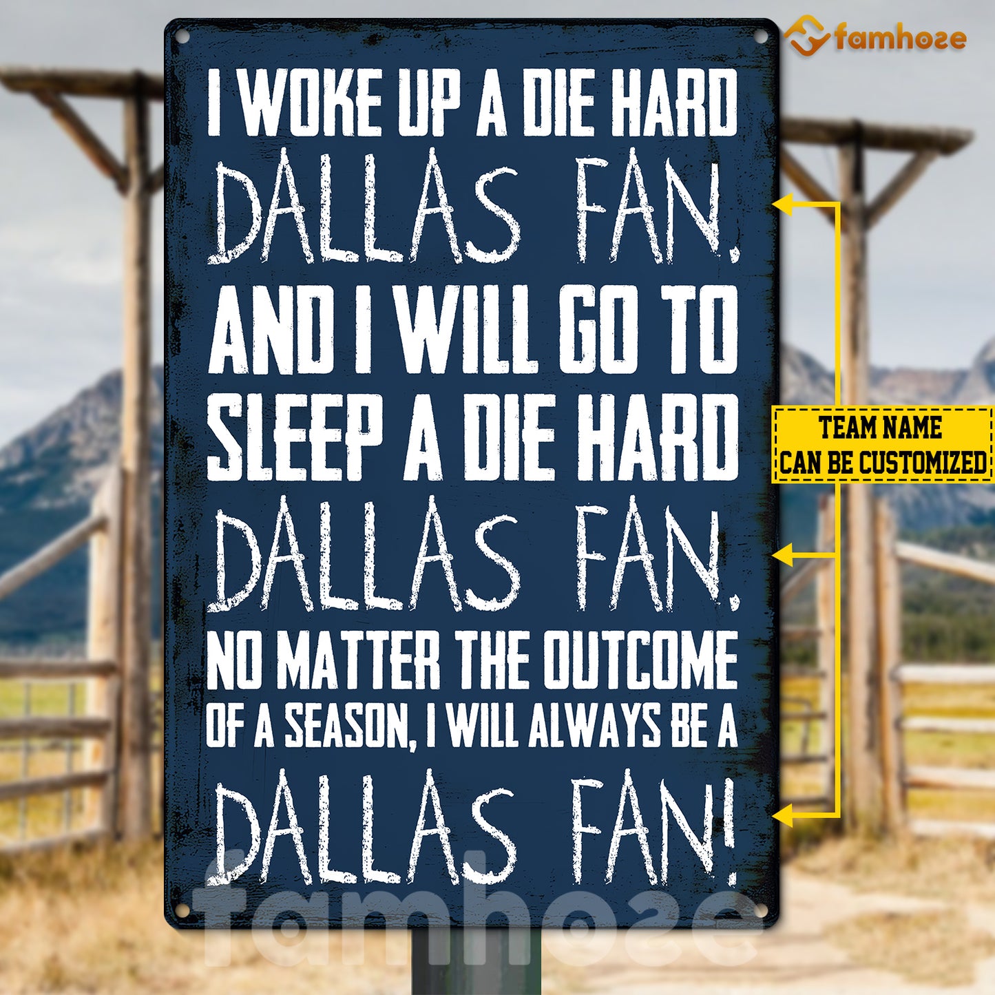 Personalized Football Club Metal Sign, I Woke Up A Die Hard Sport Sign, Field Decor Gift For Football Lovers