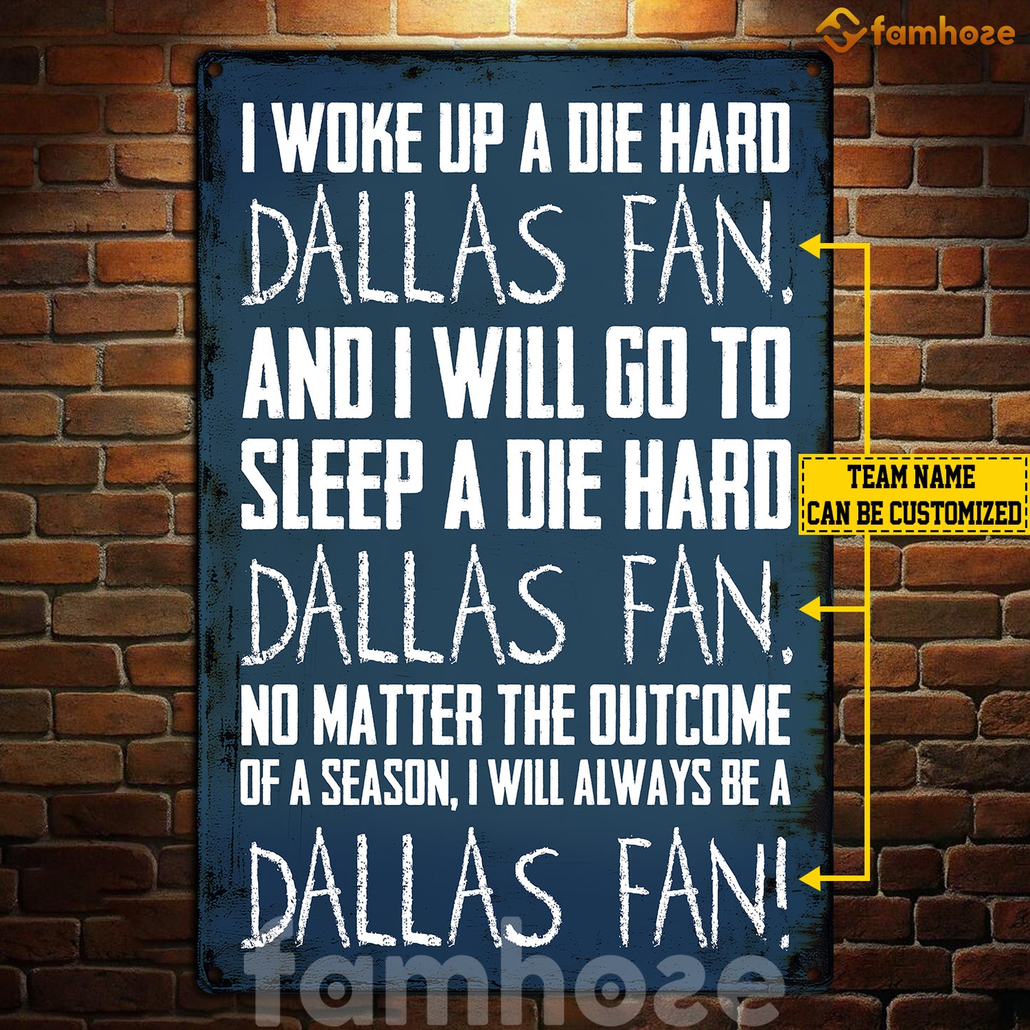 Personalized Football Club Metal Sign, I Woke Up A Die Hard Sport Sign, Field Decor Gift For Football Lovers