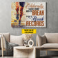 Motivational Personalized Marathon Running Canvas Painting, Break Records Sport Wall Art Decor, Poster Gift For Running Lovers