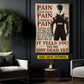 Motivational Personalized Wrestling Man Canvas Painting, Pain Is Your Friend Sport Wall Art Decor, Poster Gift For Wrestling Lovers