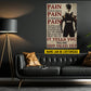 Motivational Personalized Wrestling Man Canvas Painting, Pain Is Your Friend Sport Wall Art Decor, Poster Gift For Wrestling Lovers