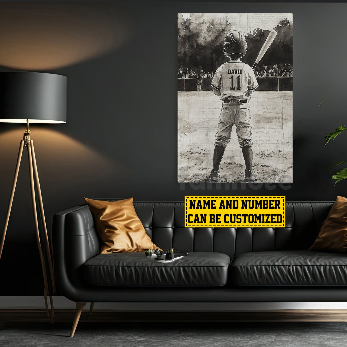 Personalized Baesball Kid Boy Canvas Painting, Dream Big, Play Ball Sport Wall Art Decor, Poster Gift For Baseball Lovers