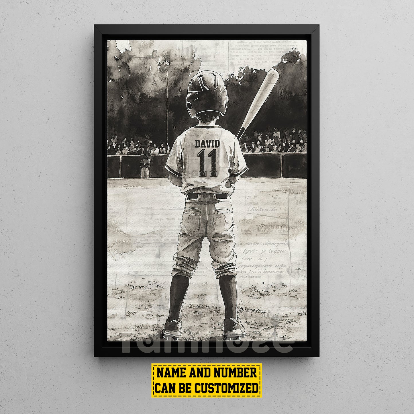 Personalized Baesball Kid Boy Canvas Painting, Dream Big, Play Ball Sport Wall Art Decor, Poster Gift For Baseball Lovers