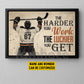 Motivational Personalized Hockey Man Canvas Painting, The Harder You Work Sport Wall Art Decor, Poster Gift For Hockey Lovers
