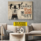 Motivational Personalized Hockey Man Canvas Painting, The Harder You Work Sport Wall Art Decor, Poster Gift For Hockey Lovers