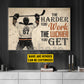 Motivational Personalized Hockey Man Canvas Painting, The Harder You Work Sport Wall Art Decor, Poster Gift For Hockey Lovers