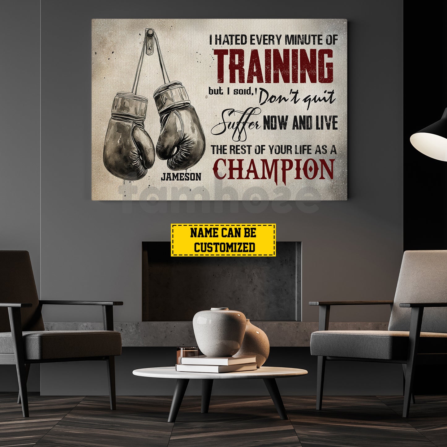 Motivational Personalized Boxing Canvas Painting, I Hated Every Minute Of Training Sport Wall Art Decor, Poster Gift For Boxing Lovers