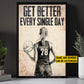 Motivational Personalized Volleyball Girl Canvas Painting, Be Better Every Single Day Sport Wall Art Decor, Poster Gift For Volleyball Lovers