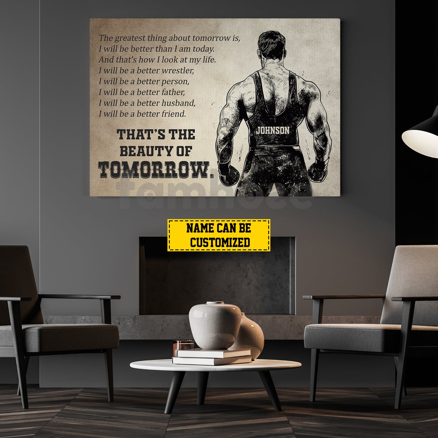 Motivational Personalized Wrestling Man Canvas Painting, That's The Beauty Of Tomorrow Sport Wall Art Decor, Poster Gift For Wrestler
