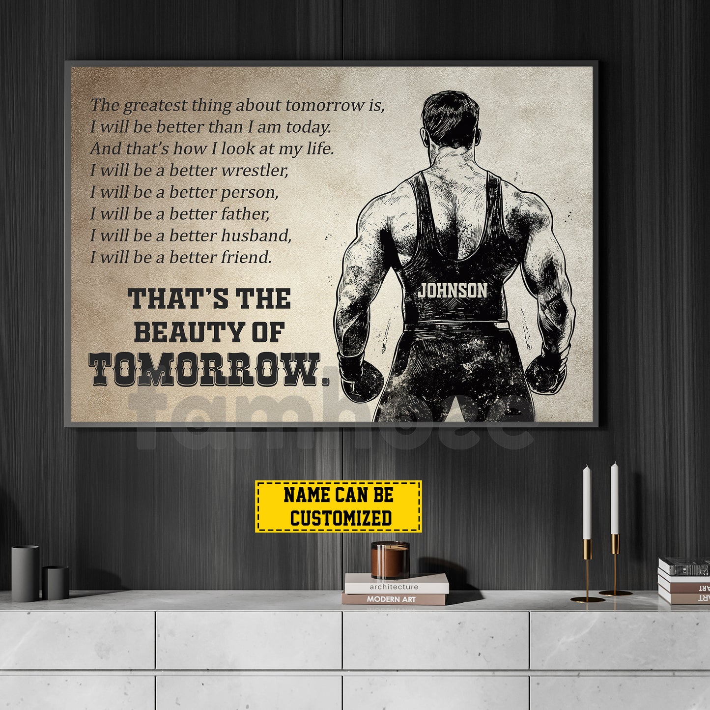 Motivational Personalized Wrestling Man Canvas Painting, That's The Beauty Of Tomorrow Sport Wall Art Decor, Poster Gift For Wrestler