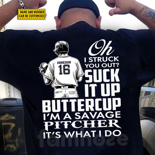 Funny Personalized Baseball Man Backside T-shirt, Oh I Struck You Out Sport Tees Gift For Baseball Lovers
