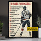 Motivational Personalized Hockey Man Canvas Painting, 10 Rules For Success Sport Wall Art Decor, Poster Gift For Hockey Lovers