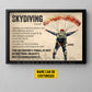 Motivational Personalized Skydiving Canvas Painting, Skydiving Is A Noun Sport Wall Art Decor, Poster Gift For Skydiving Lovers