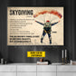 Motivational Personalized Skydiving Canvas Painting, Skydiving Is A Noun Sport Wall Art Decor, Poster Gift For Skydiving Lovers