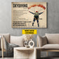 Motivational Personalized Skydiving Canvas Painting, Skydiving Is A Noun Sport Wall Art Decor, Poster Gift For Skydiving Lovers