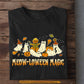 Funny Halloween Cat T-shirt, Meow-Loween Magic Tees Spooky Season Gift For Cat Lovers