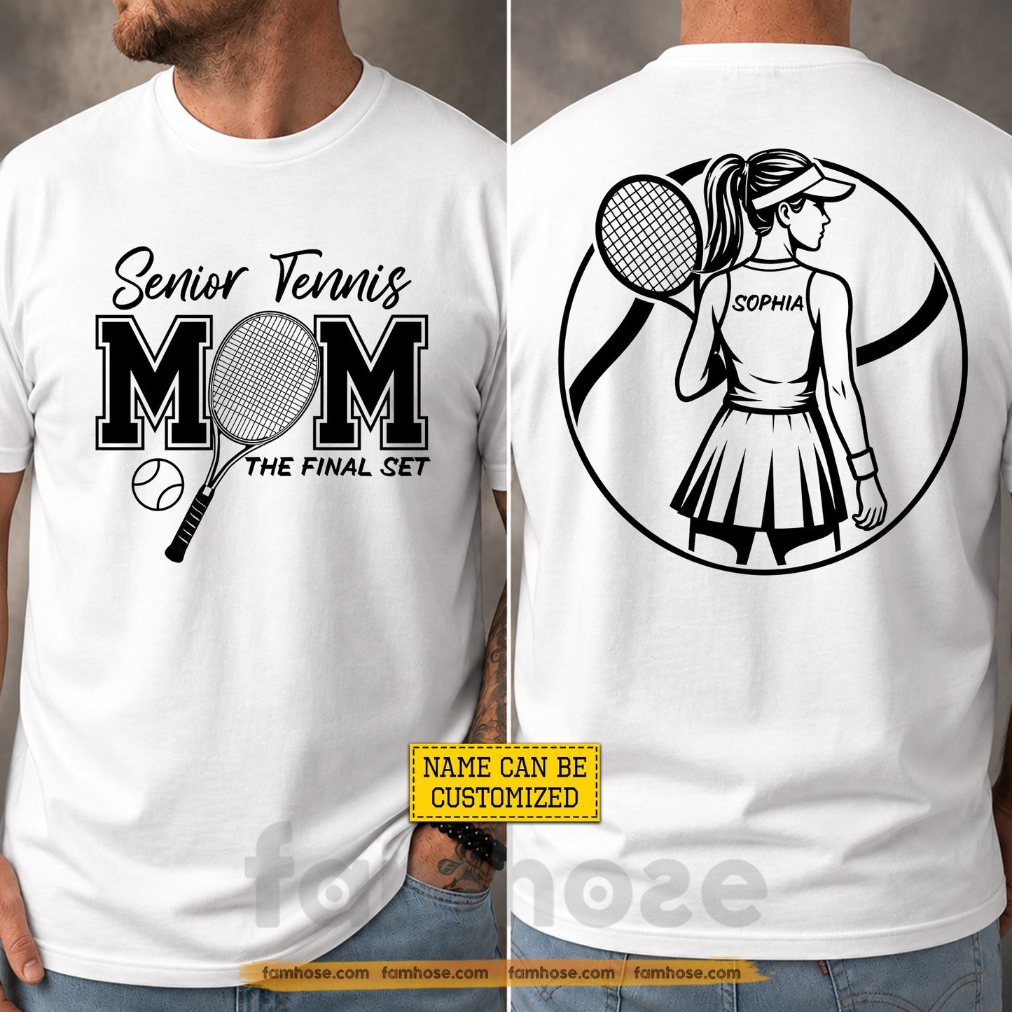 Personalized Tennis Senior Two-sided T-shirt, The Final Set Sport Tees Graduation Gift For Tennis Lover