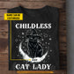 Personalized Halloween Black Cat T-shirt, Childless Cat Lady Tees Spooky Season Gift For Cat Lovers