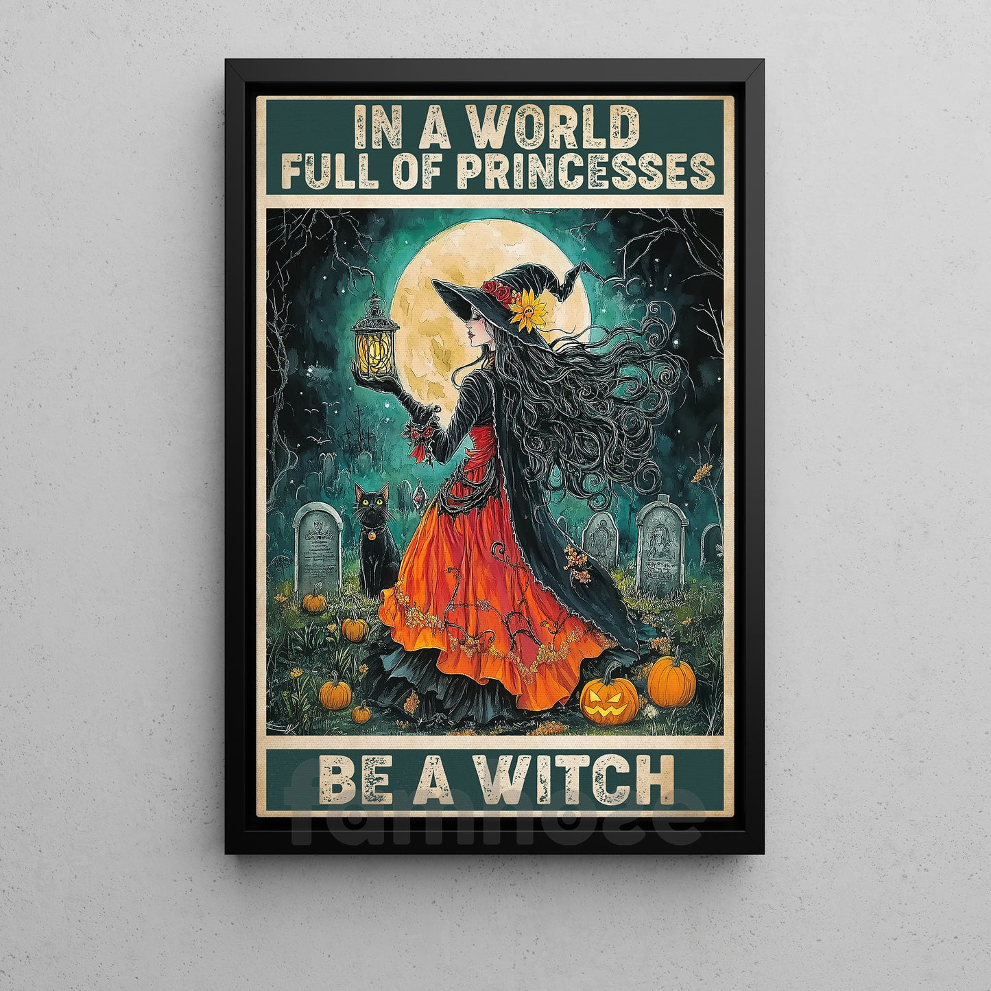 Funny Halloween Witch Canvas Painting, Be A Witch Wall Art Decor, Spooky Season Poster Gift For Witch Lovers