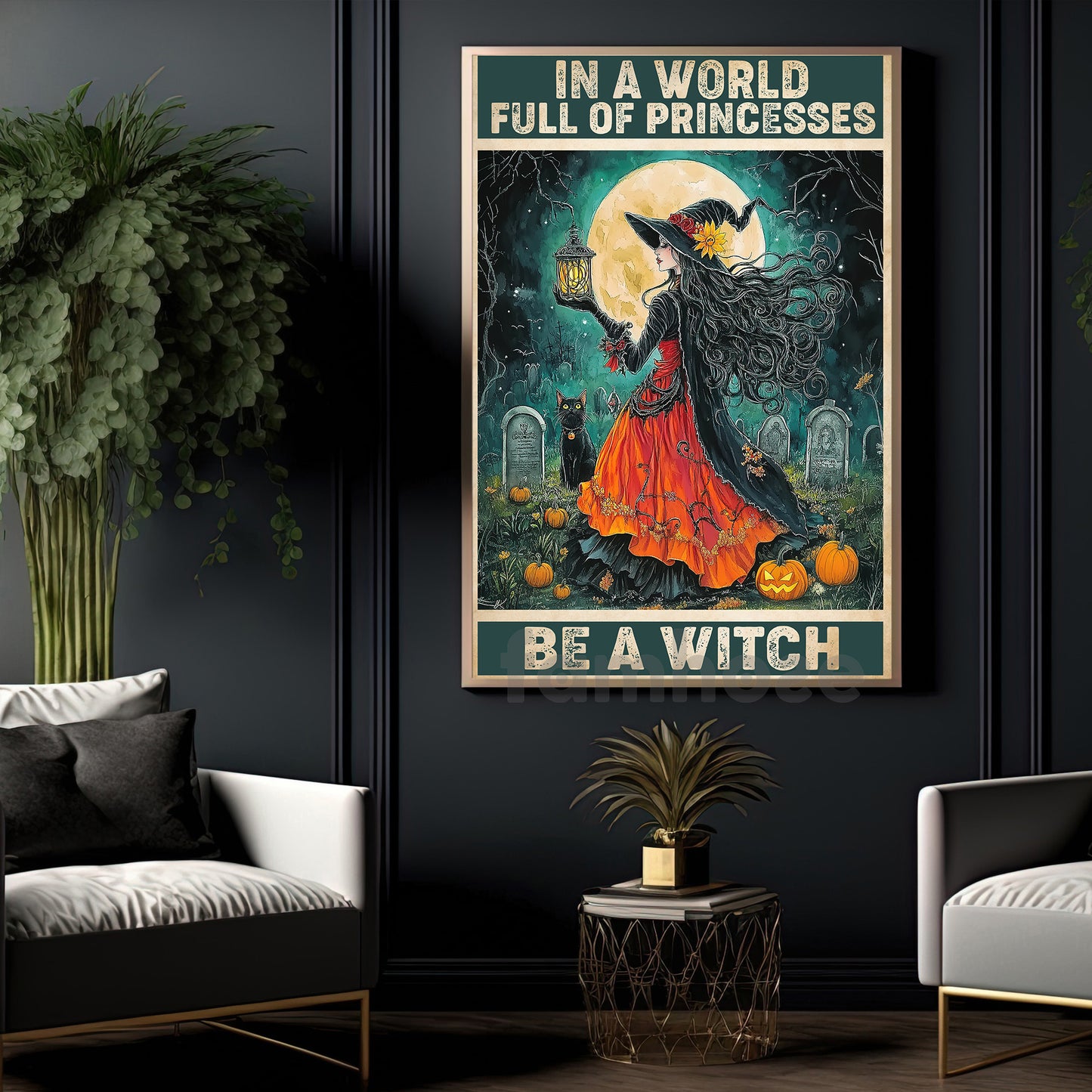 Funny Halloween Witch Canvas Painting, Be A Witch Wall Art Decor, Spooky Season Poster Gift For Witch Lovers