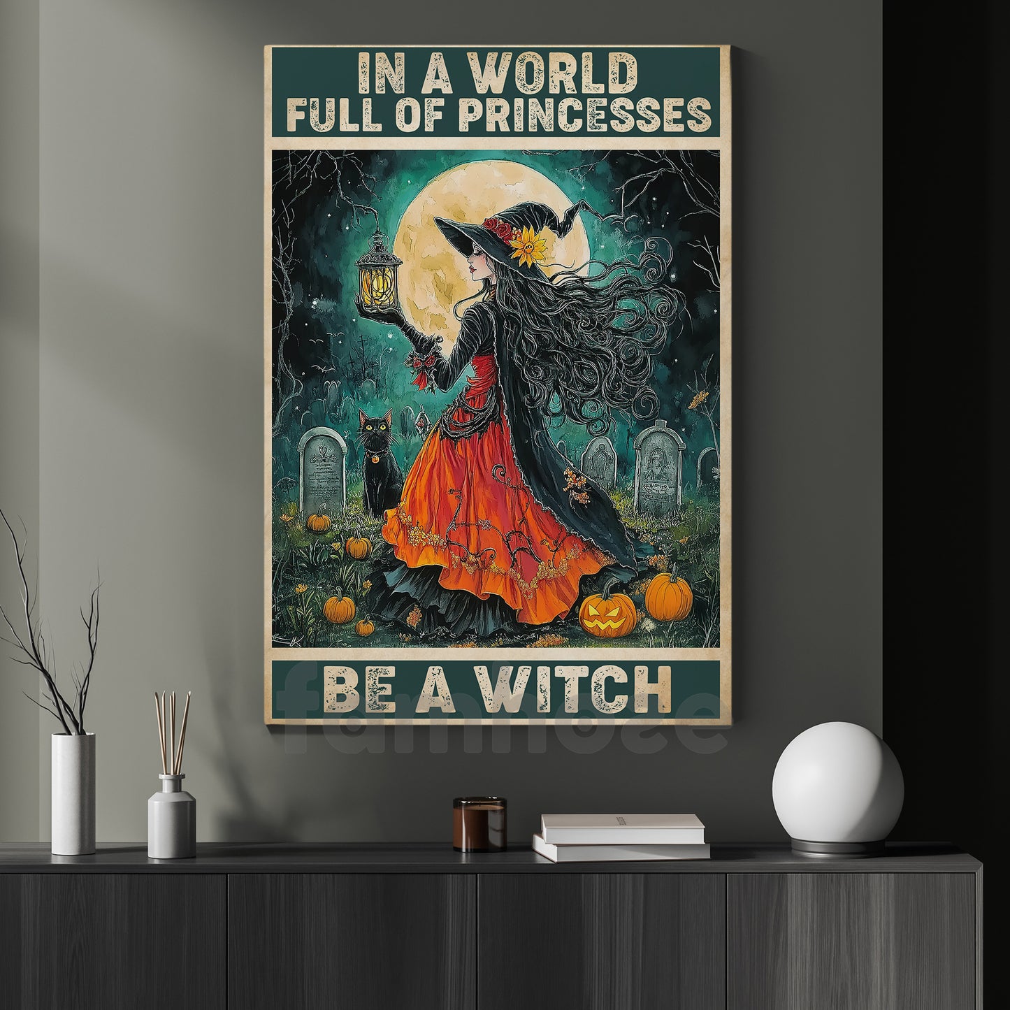 Funny Halloween Witch Canvas Painting, Be A Witch Wall Art Decor, Spooky Season Poster Gift For Witch Lovers