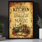 Funny Halloween Kitchen Canvas Painting, The Witch's Kitchen Wall Art Decor, Spooky Season Poster Gift For Witch Lovers