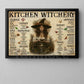 Halloween Kitchen Witch Canvas Painting, Kitchen Witchery Wall Art Decor, Spooky Season Poster Gift For Kitchen Lovers, Witch Lovers